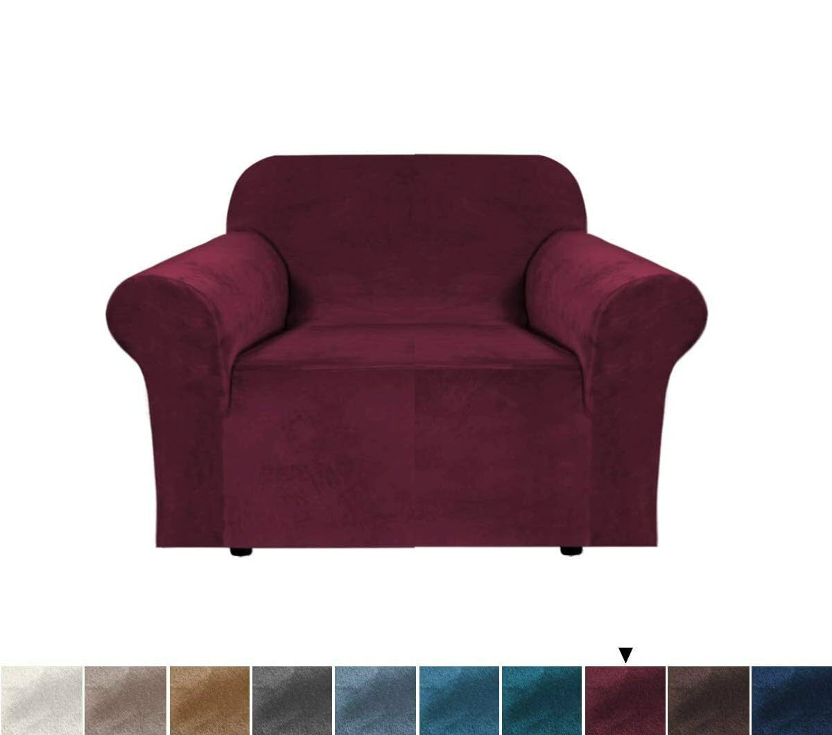 0 Burgundy Velvet Cover for Standard and Reclining Sofas Couches Lounges - Trendy Home Decors and Furnishings