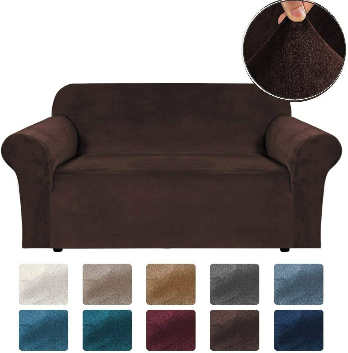 Velvet Fabric - Chocolate Brown Velvet Fabric Stretch Covers Trendy - Trendy Home Decors and Furnishings