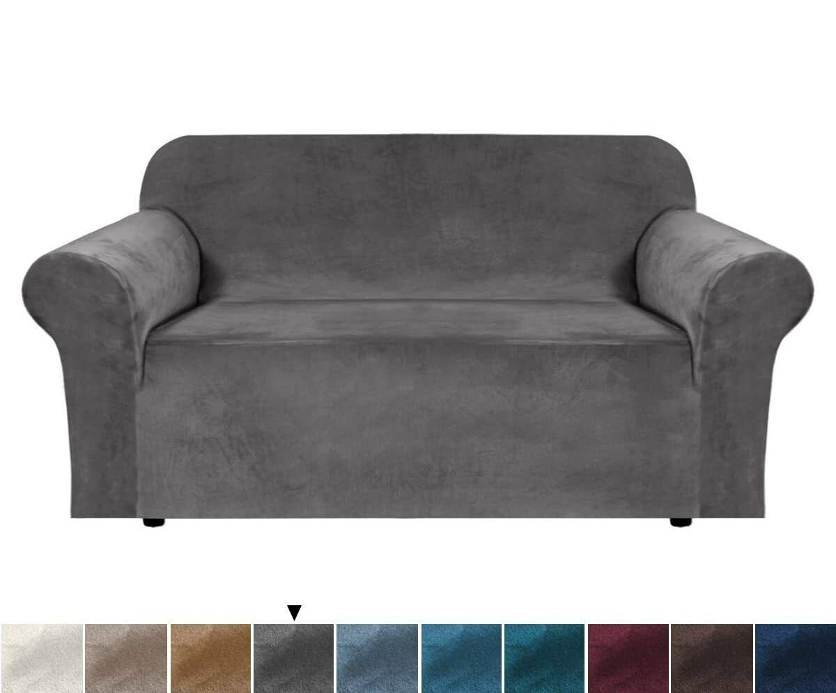00 DarkGrey Velvet Cover for Standard and Reclining Sofas Couches Lounges Dining Chair - Trendy Home Decors and Furnishings