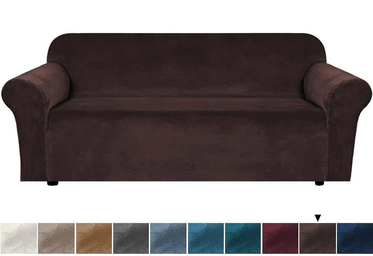 Velvet Fabric - Chocolate Brown Velvet Fabric Stretch Covers Trendy - Trendy Home Decors and Furnishings