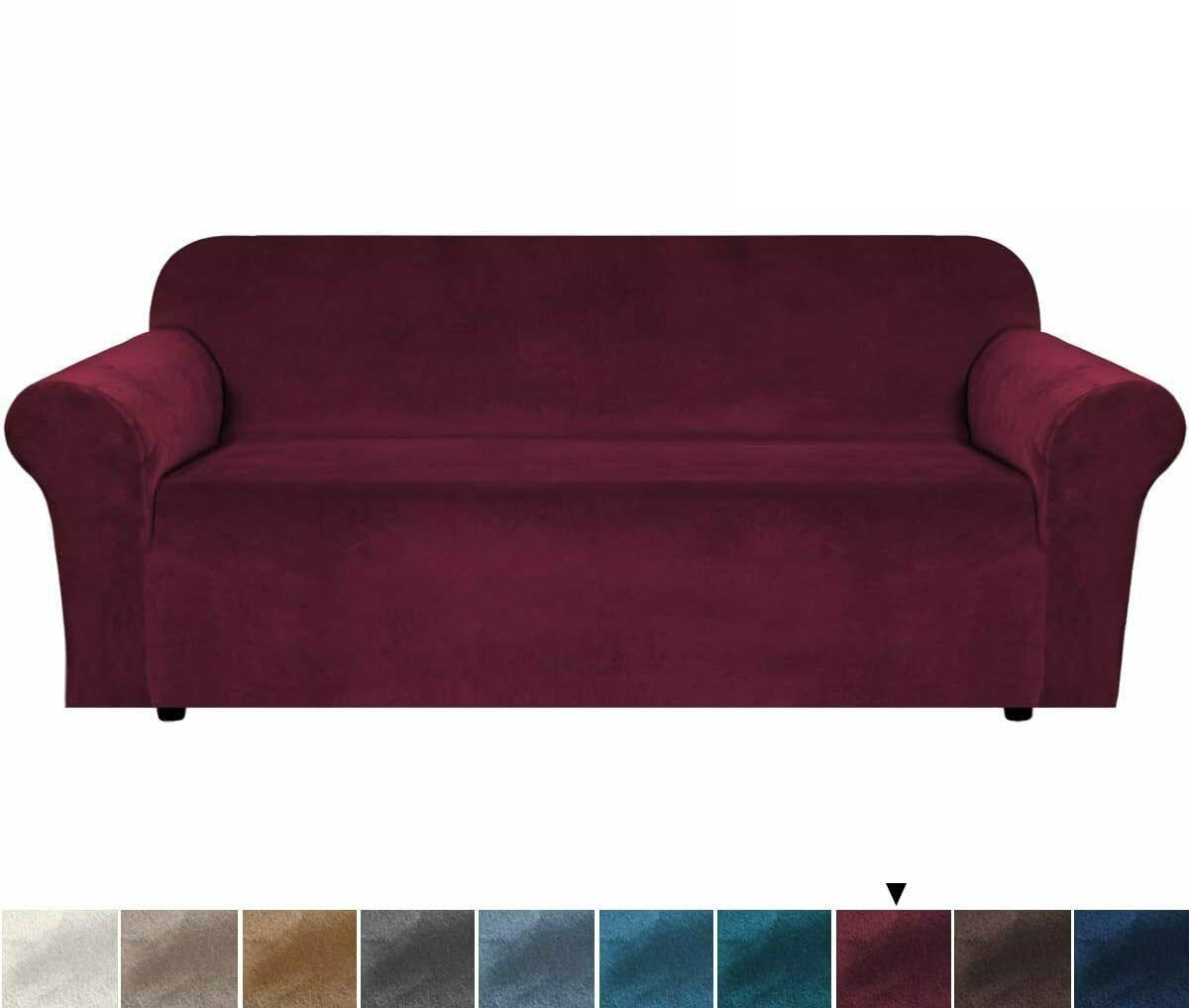 0 Burgundy Velvet Cover for Standard and Reclining Sofas Couches Lounges - Trendy Home Decors and Furnishings