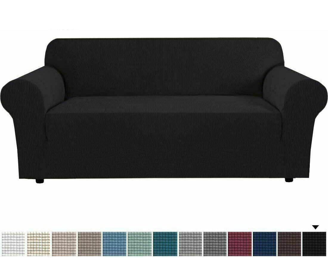 Black slip Covers in Jacquard fabric for Standard Reclining Sofas Couches Lounges Chairs - Trendy Home Decors and Furnishings
