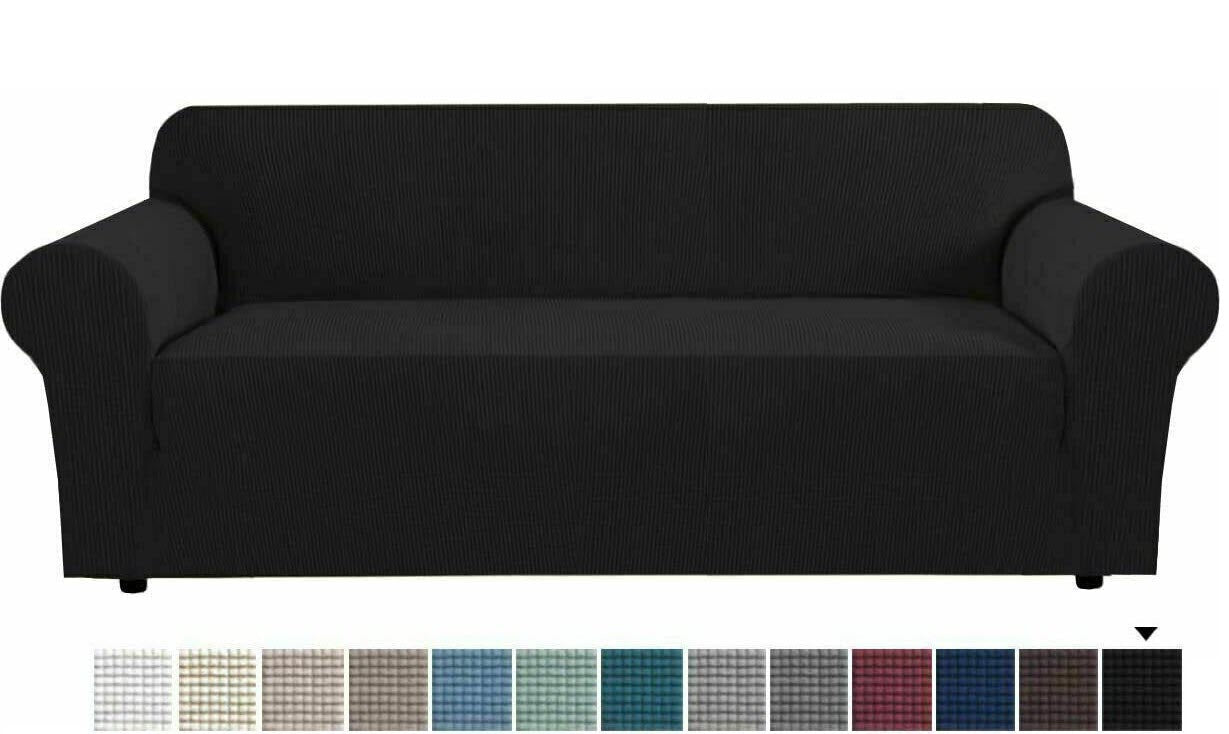 Black slip Covers in Jacquard fabric for Standard Reclining Sofas Couches Lounges Chairs - Trendy Home Decors and Furnishings