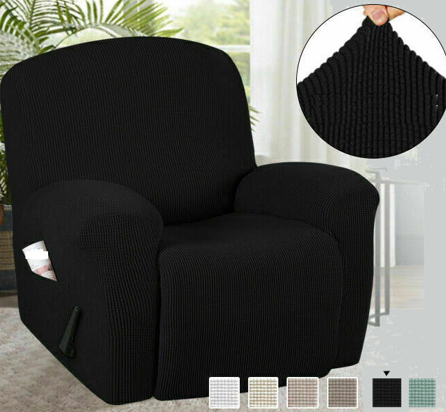 Black slip Covers in Jacquard fabric for Standard Reclining Sofas Couches Lounges Chairs - Trendy Home Decors and Furnishings
