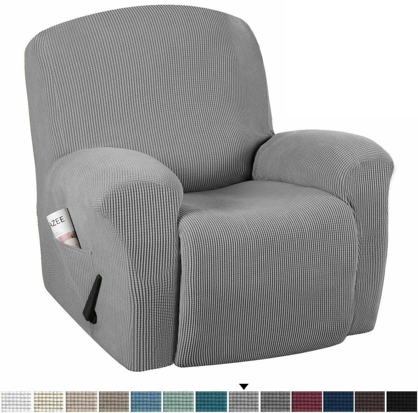 1seat Recliner Sofa Covers - Jacquard and Velvet Fabric - Furniture Protector Washable Slip Cover - Trendy Home Decors and Furnishings