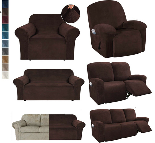 Velvet Fabric - Chocolate Brown Velvet Fabric Stretch Covers Trendy - Trendy Home Decors and Furnishings