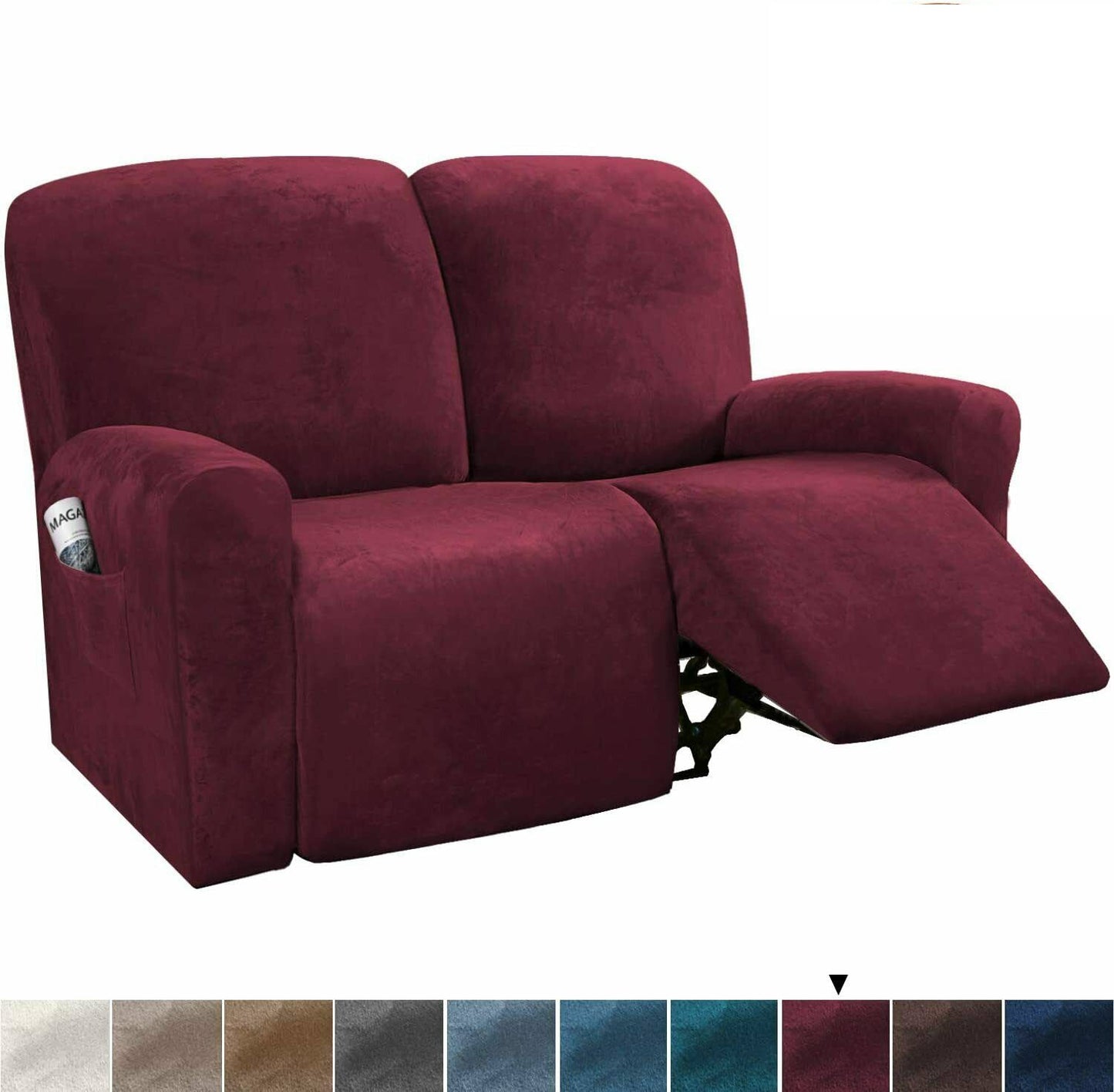 0 Burgundy Velvet Cover for Standard and Reclining Sofas Couches Lounges - Trendy Home Decors and Furnishings