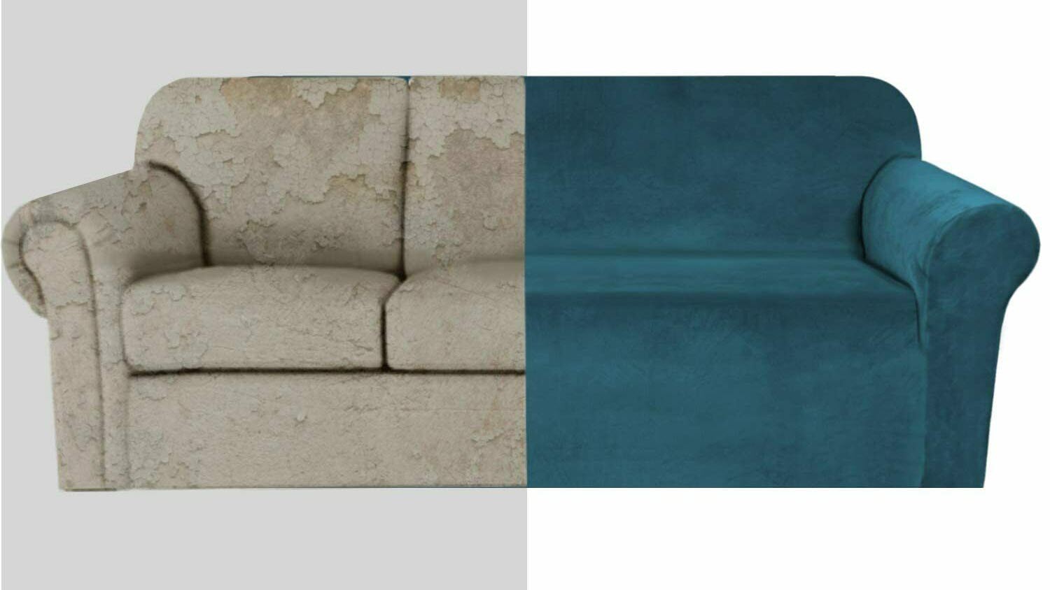 0 -TealGreen Velvet Cover for Standard and Reclining Sofas Couches Lounges Chairs - Trendy Home Decors and Furnishings
