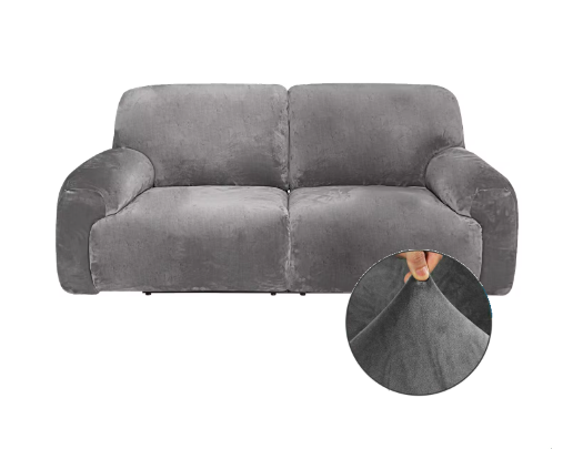 00 DarkGrey Velvet Cover for Standard and Reclining Sofas Couches Lounges Dining Chair - Trendy Home Decors and Furnishings