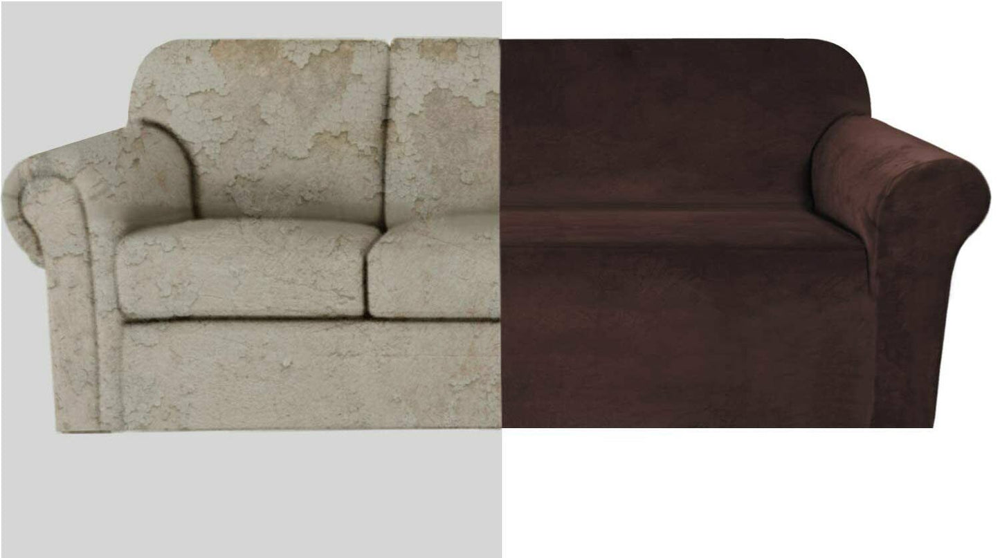 Velvet Fabric - Chocolate Brown Velvet Fabric Stretch Covers Trendy - Trendy Home Decors and Furnishings