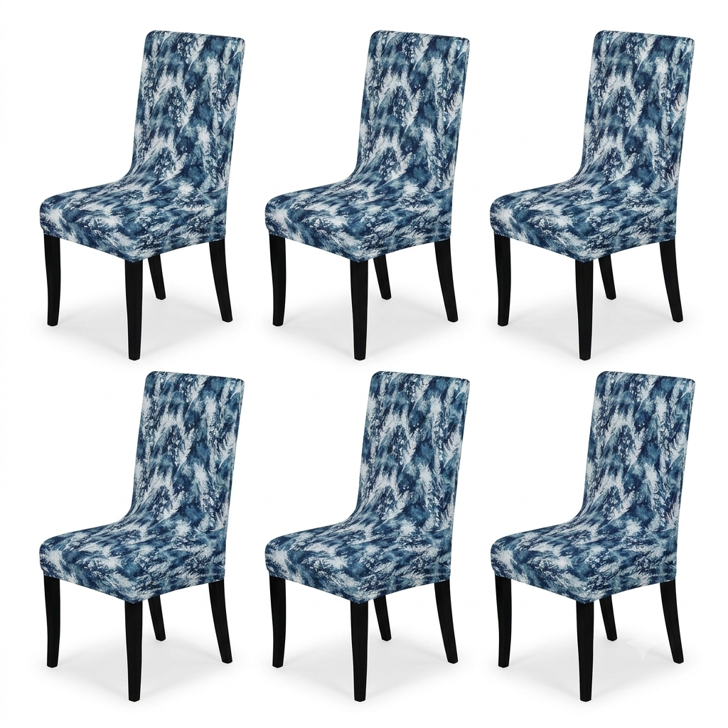 Ocean Inspired Patterned Lycra dining chair covers