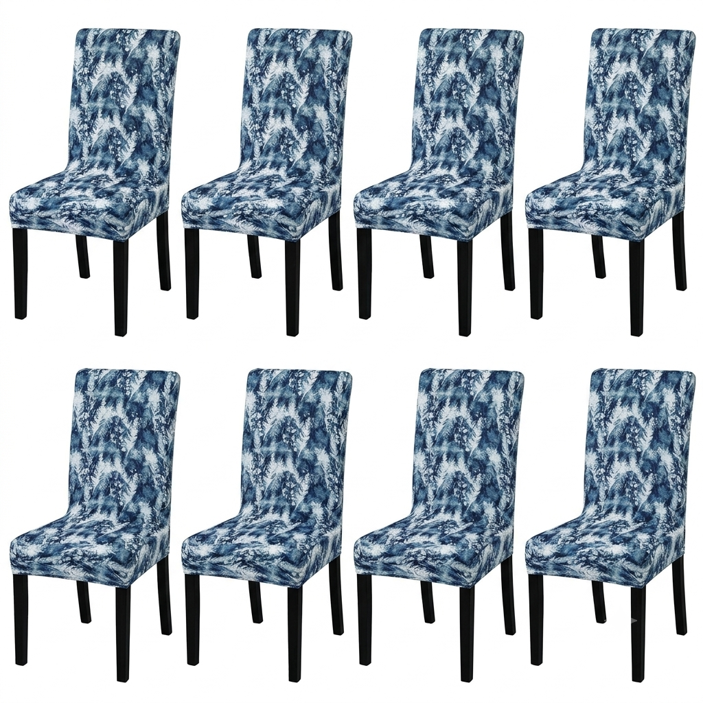 Ocean Inspired Patterned Lycra dining chair covers
