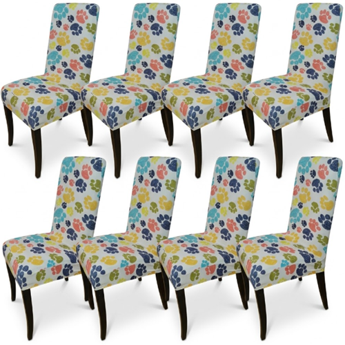 Paw Print Lycra Dining Chair Covers