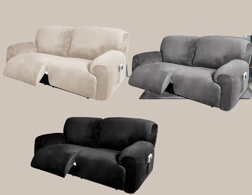 VelvetReclinerCoversLargeWide2seat 2.5seaterbigRecliner Trendy Home Decors and Furnishings