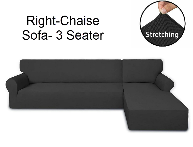 Black slip Covers in Jacquard fabric for Standard Reclining Sofas Couches Lounges Chairs - Trendy Home Decors and Furnishings