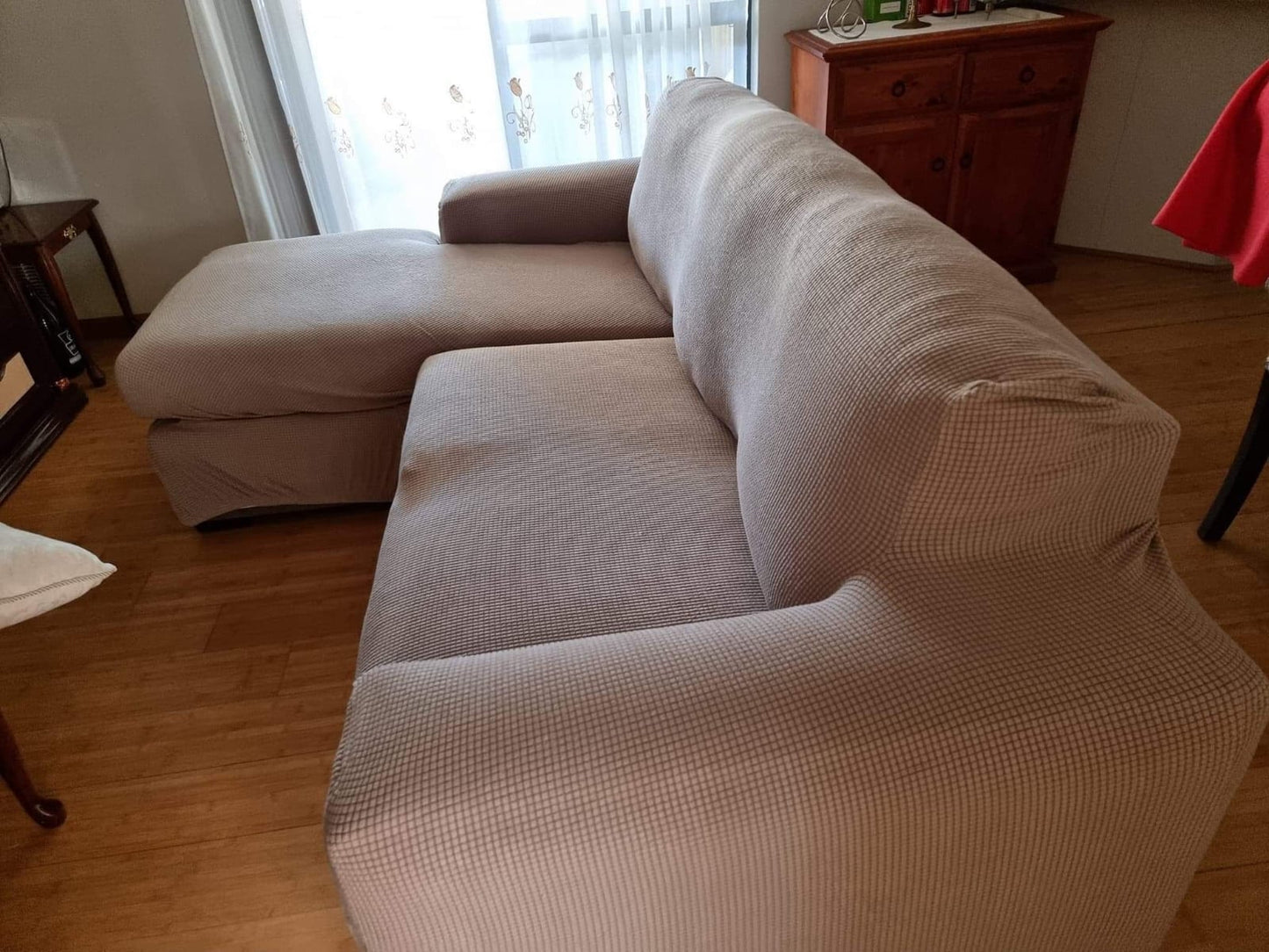 L-Shape Sofa Covers 2-Piece Set – Fits Left or Right Chaise Sectionals with 2 or 3-Seater – Stretchable, Velvet Fabric, Washable