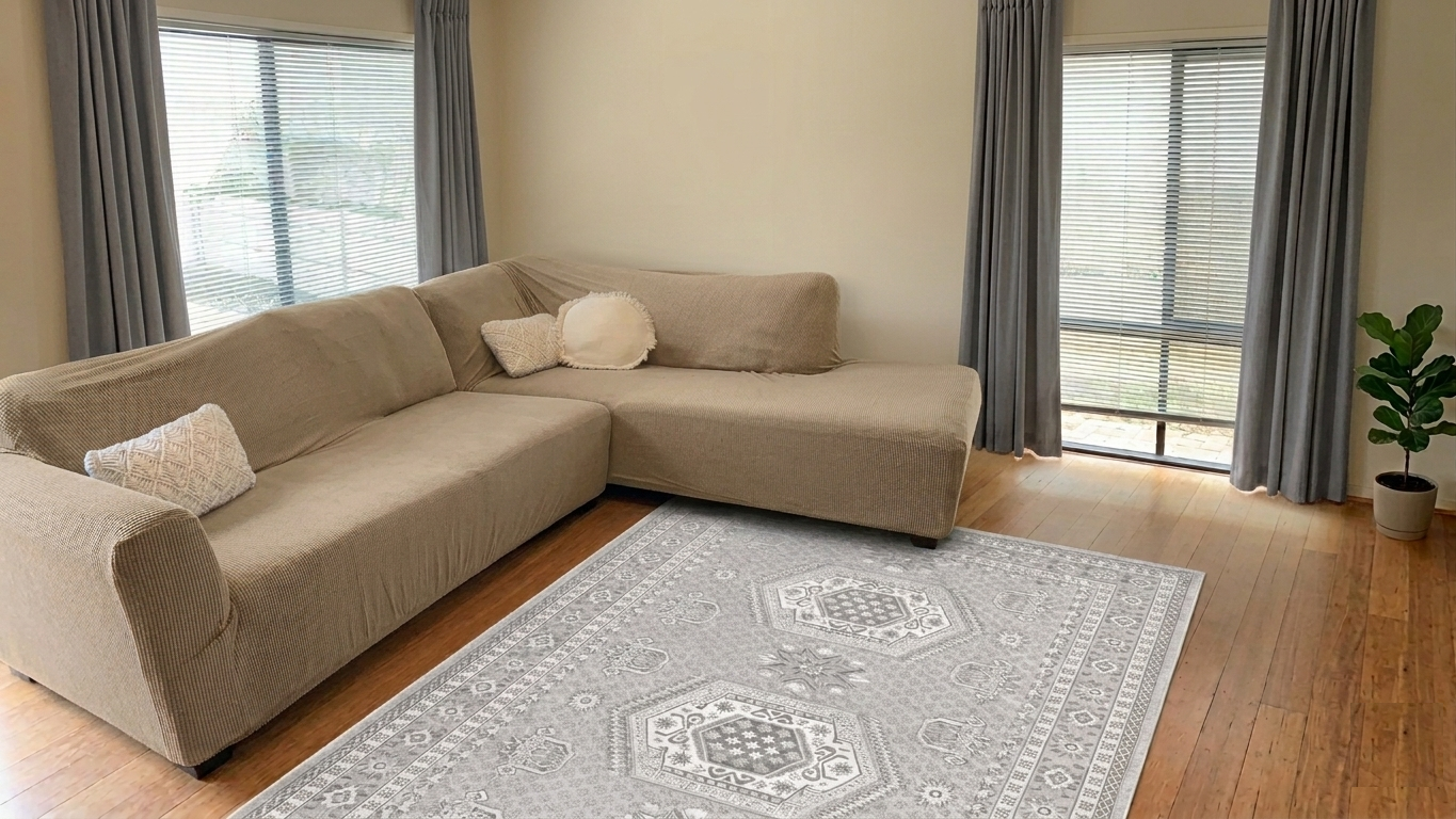 Large 3-Seater Chaise and Sofa Cover - L-Shape – Premium Jacquard fabric - Trendy Home Decors and Furnishings