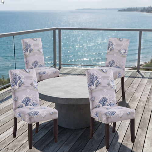Ocean Inspired Patterned Lycra dining chair covers