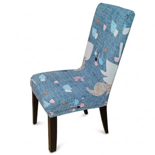 Cool Blue Squirrel Print Lycra Dining Chair Covers