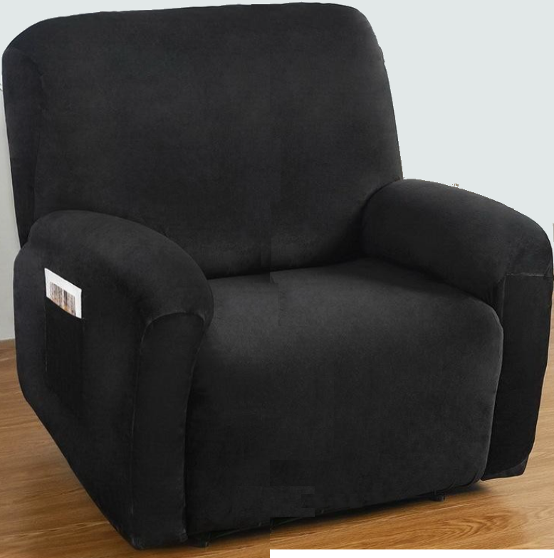 Extra-Wide Single Recliner Sofa Covers in Luxury Velvet 4-Piece Cover Set - Trendy Home Decors and Furnishings