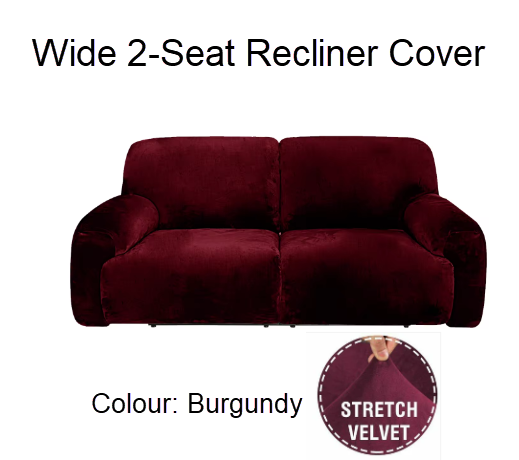 0 Burgundy Velvet Cover for Standard and Reclining Sofas Couches Lounges - Trendy Home Decors and Furnishings