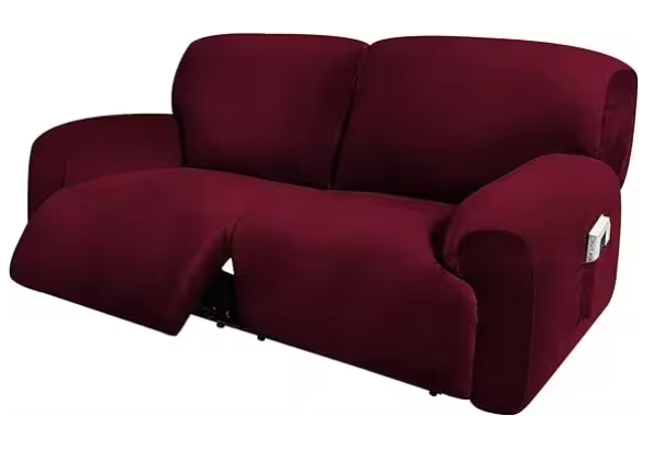 0 Burgundy Velvet Cover for Standard and Reclining Sofas Couches Lounges - Trendy Home Decors and Furnishings