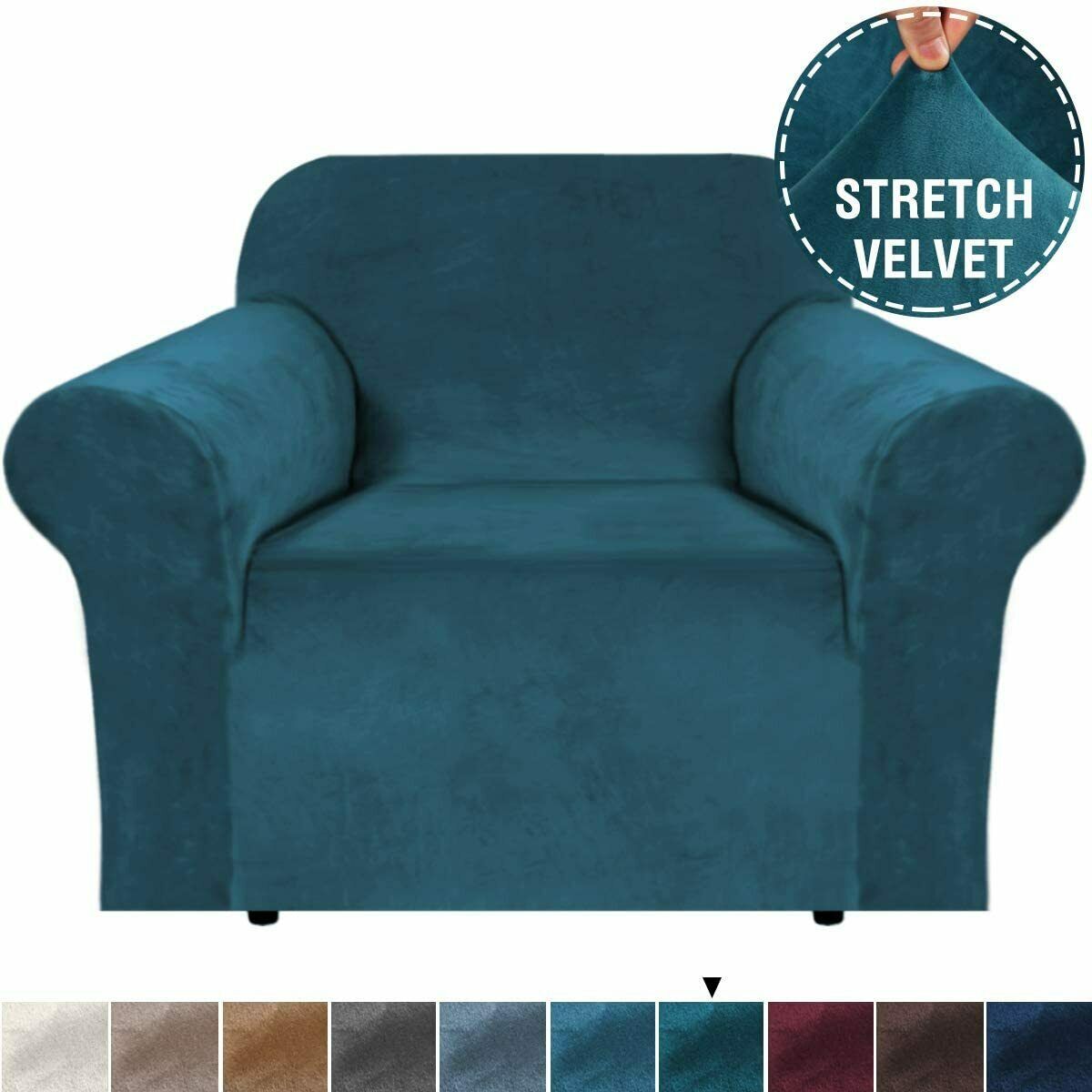 TealGreen Velvet Cover for Standard and Reclining Sofas Couches Lounges Chairs - Trendy Home Decors and Furnishings