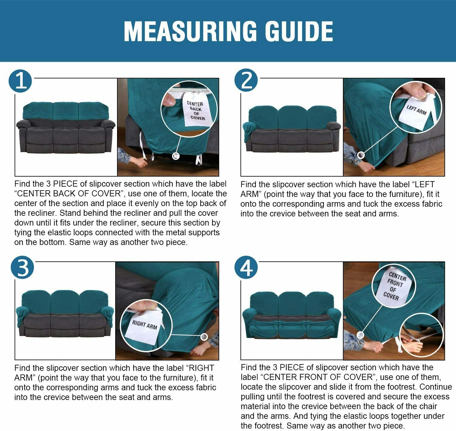 TealGreen Velvet Cover for Standard and Reclining Sofas Couches Lounges Chairs - Trendy Home Decors and Furnishings