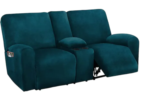 TealGreen Velvet Cover for Standard and Reclining Sofas Couches Lounges Chairs - Trendy Home Decors and Furnishings