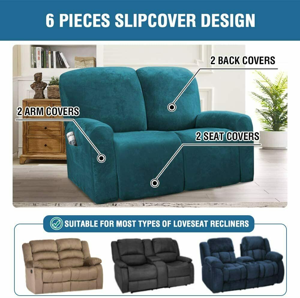 TealGreen Velvet Cover for Standard and Reclining Sofas Couches Lounges Chairs - Trendy Home Decors and Furnishings