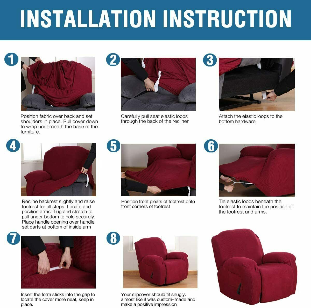 1Seater Stretch Recliner Sofa Soft Cover Furniture Protector Washable Slip Chair - Trendy Home Decors and Furnishings