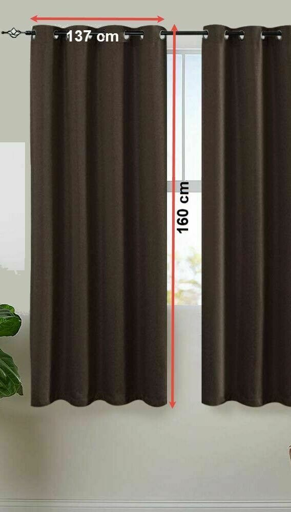 2Panels 90% SunBlock Window Dressings dark brown Curtains - Trendy Home Decors and Furnishings