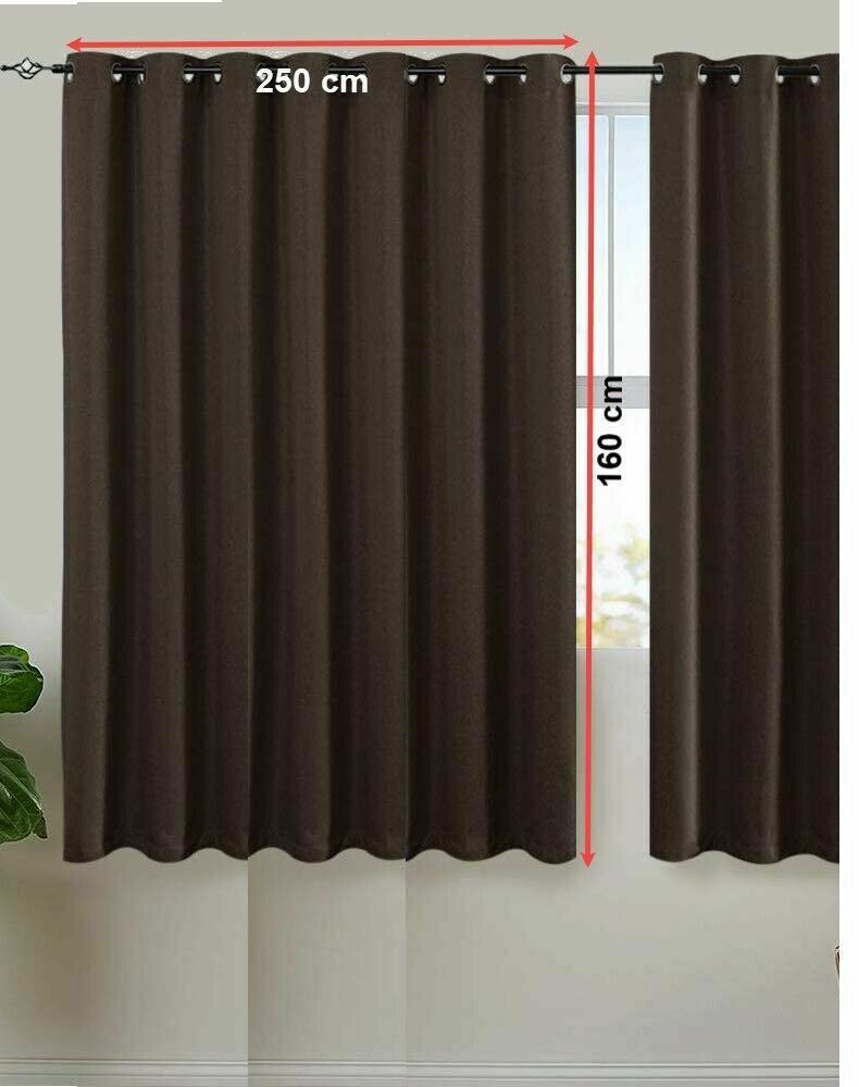 2Panels 90% SunBlock Window Dressings dark brown Curtains - Trendy Home Decors and Furnishings