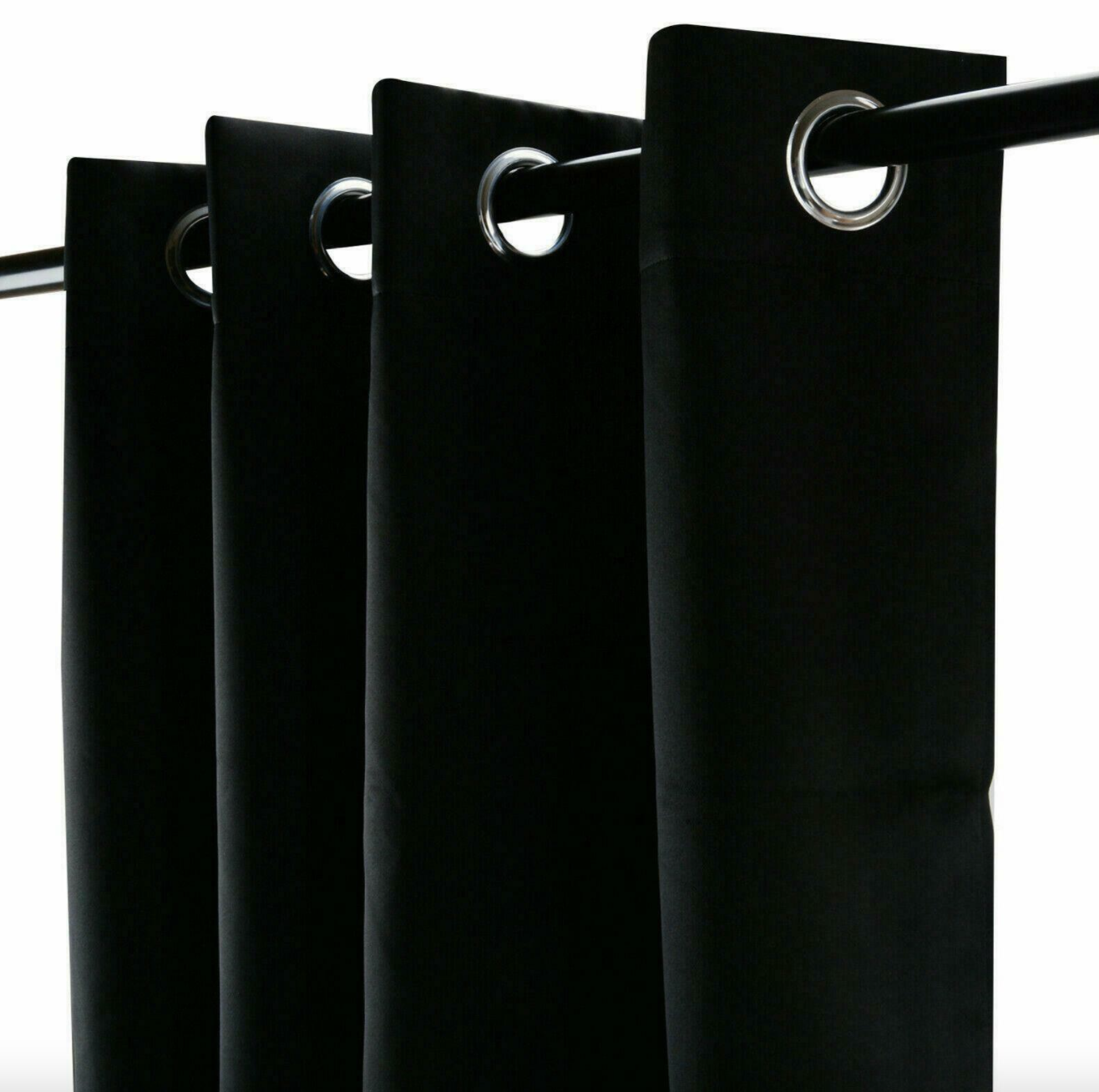 2Panels Window Thermal Solid Curtains Black - Trendy Home Decors and Furnishings