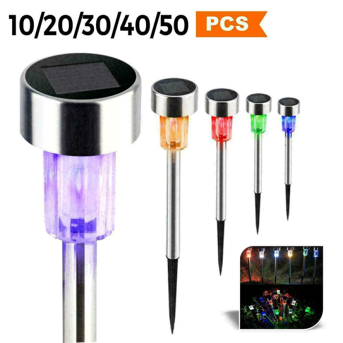 LED Solar Lights Garden Outdoor Patio Path Light Pathway Lawn decorative colours - Trendy Home Decors and Furnishings