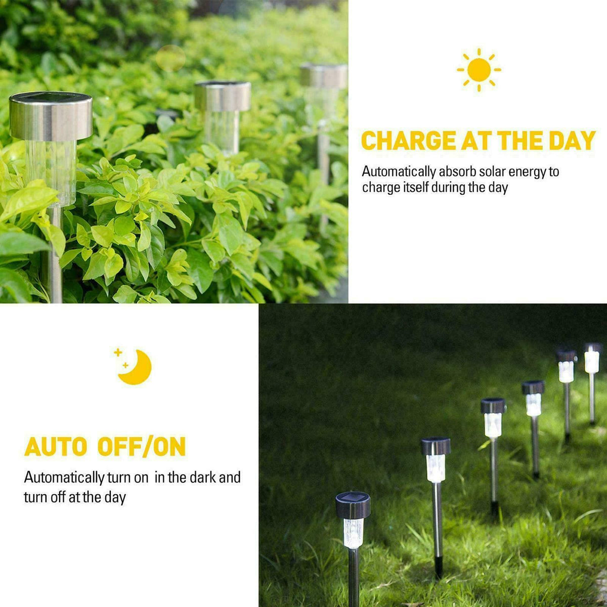 LED Solar Lights Garden Outdoor Patio Path Light Pathway Lawn decorative colours - Trendy Home Decors and Furnishings
