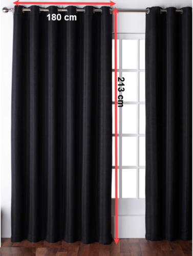 2Panels Window Thermal Solid Curtains Black - Trendy Home Decors and Furnishings