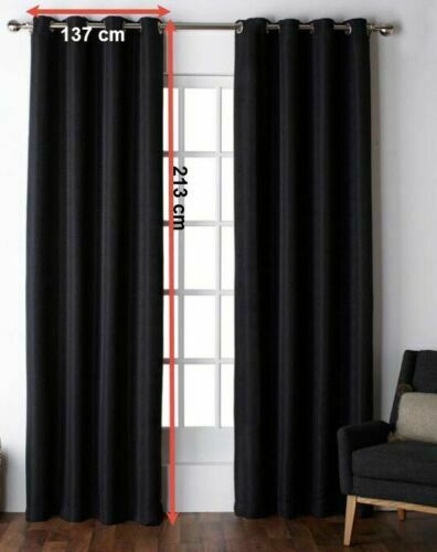 2Panels Window Thermal Solid Curtains Black - Trendy Home Decors and Furnishings